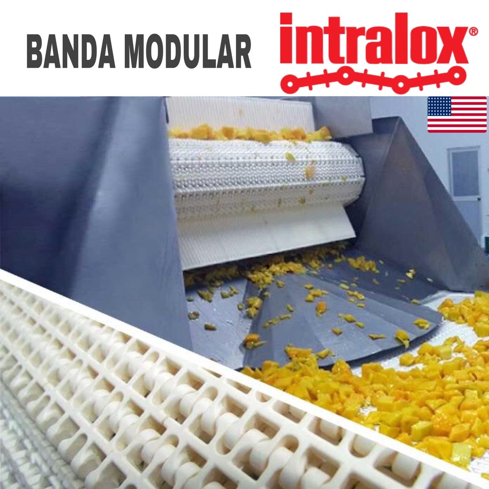 banda modular pvc intralox